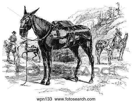 Gardner Gun Mounted for Transport View Large Illustration Drawing - Gardner Gun Mounted for Transport. Fotosearch