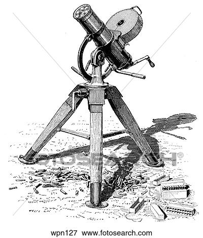 Stock Illustration - Gatling Police Gun. Fotosearch