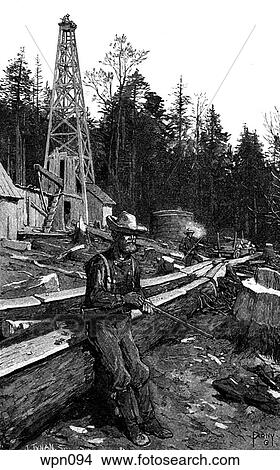 Guarding a Wildcat Oil Well View Large Illustration Stock Illustration - Guarding a Wildcat Oil Well. Fotosearch