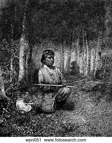 Indian Moose Hunter View Large Illustration Clip Art - Indian Moose Hunter. Fotosearch