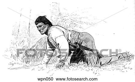 Clipart - Indian Still-Hunting Moose. Fotosearch