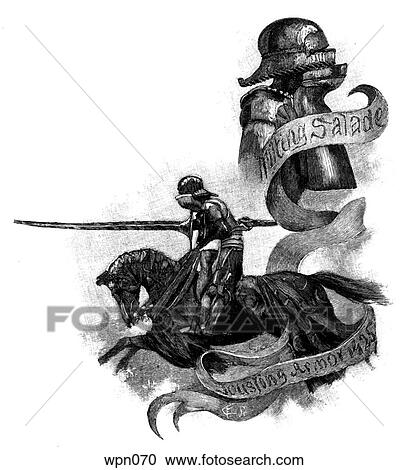 Jousting Knight and Bust of Knight in Plate Armor View Large Illustration Clipart - Jousting Knight and Bust of Knight in Plate Armor. Fotosearch