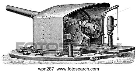Stock Illustration - Krupps 21-cm L/35 Naval Gun. Fotosearch