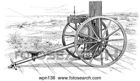 Maxim Gun with Bulletproof Shield View Large Illustration Stock Illustration - Maxim Gun with Bulletproof Shield. Fotosearch