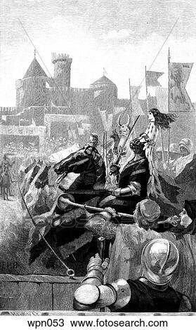 Medieval Tournament Field View Large Illustration Drawing - Medieval Tournament Field. Fotosearch