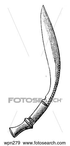 Stock Illustration - Nepalese Kukri Knife. Fotosearch