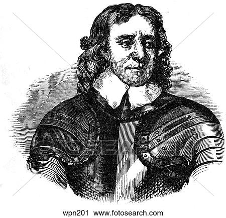Oliver Cromwell in 17th Century View Large Illustration Clip Art - Oliver Cromwell in 17th Century. Fotosearch