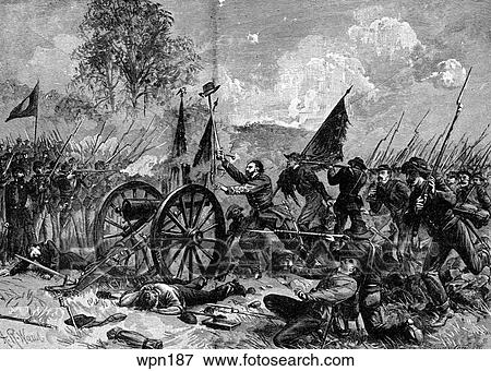 Stock Illustration - Pickett`s Charge, The Battle of Gettysburg, American Civil War. Fotosearch