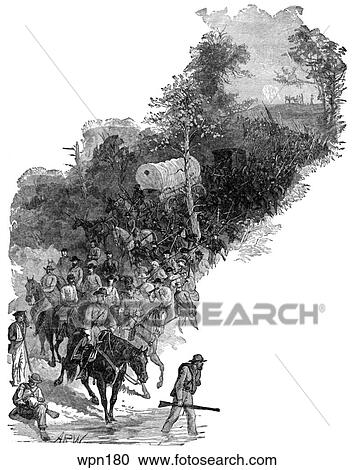 Robert E. Lee`s Army in Retreat, During the American Civil War View Large Illustration Clipart - Robert E. Lee`s Army in Retreat, During the American Civil War. Fotosearch
