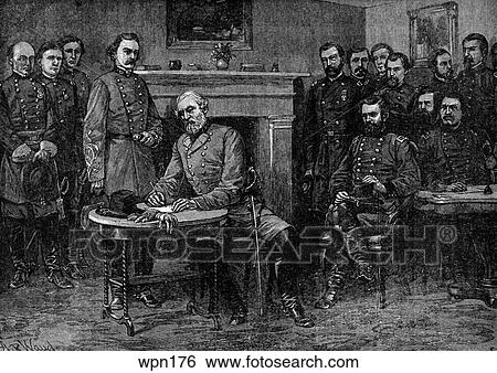 Robert E. Lee`s Surrender at Appomattox, 1865 View Large Illustration Stock Illustration - Robert E. Lee`s Surrender at Appomattox, 1865. Fotosearch