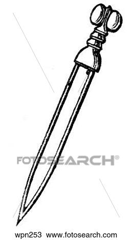Roman Cavalry Sword View Large Illustration Drawing - Roman Cavalry Sword. Fotosearch