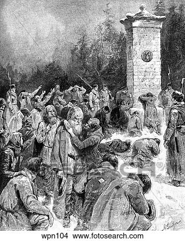Russian Soldiers Guarding Siberian Exiles View Large Illustration Stock Illustration - Russian Soldiers Guarding Siberian Exiles. Fotosearch