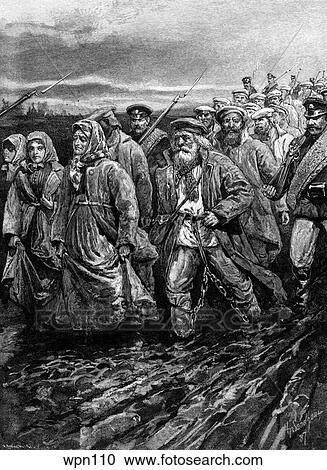 Russian Soldiers Marching Exiles into Siberia View Large Illustration Clipart - Russian Soldiers Marching Exiles into Siberia. Fotosearch