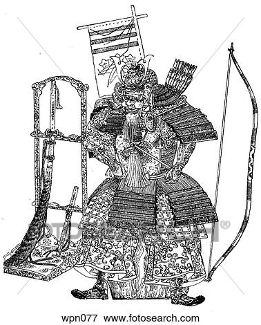 Stock Illustration - Samurai Warrior with his Armor and Weapons. Fotosearch