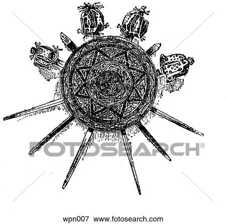 Stock Illustration - Scottish Broadswords and Ceremonial Shield. Fotosearch