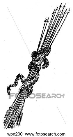 Sheaf of Arrows with a Rattlesnake Wrapped Around Them View Large Illustration Clipart - Sheaf of Arrows with a Rattlesnake Wrapped Around Them. Fotosearch