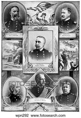 Spanish-American War Heroes View Large Illustration Drawing - Spanish-American War Heroes. Fotosearch