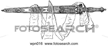 Stock Illustration - Sword Draped with Cloth. Fotosearch