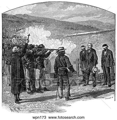 Texan Soldiers Massacred at Goliad, 1836 View Large Illustration Drawing - Texan Soldiers Massacred at Goliad, 1836. Fotosearch