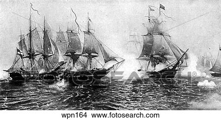 Stock Illustration - The Battle of Lake Erie, War of 1812. Fotosearch