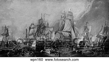 The Battle of Trafalgar View Large Illustration Clipart - The Battle of Trafalgar. Fotosearch