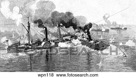 The Civil War: The Sassacus Ramming the Albemarle, 1864 View Large Illustration Stock Illustration - The Civil War: The Sassacus Ramming the Albemarle, 1864. Fotosearch