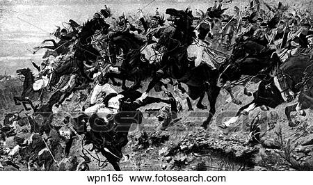 Stock Illustration - The Sunken Road at the Battle of Waterloo, 1815. Fotosearch