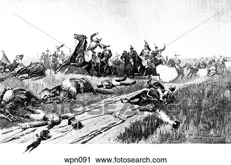 Clip Art - The Waterloo Campaign, 1815: The Charge of the Cuirassiers. Fotosearch