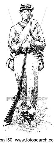 Stock Illustrations of A Confederate Cadet in Marching Outfit wpn150 ...