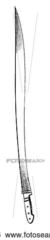 Yataghan (Central Asian Long Knife) View Large Illustration Stock Illustration - Yataghan (Central Asian Long Knife). Fotosearch