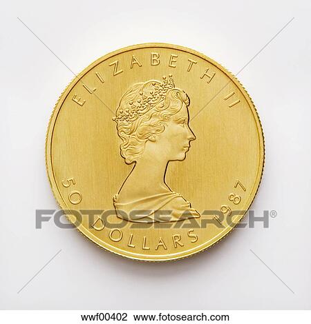 Stock Photo Of Canadian Dollar Gold Coin 50 Dollars Close Up Canadian Dollar Gold Coin 50 Dollars Close Up