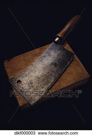 سكين الجزار ب الألواح يقطعون عن الخلفية ألبوم الصور Dikf000003 Fotosearch
