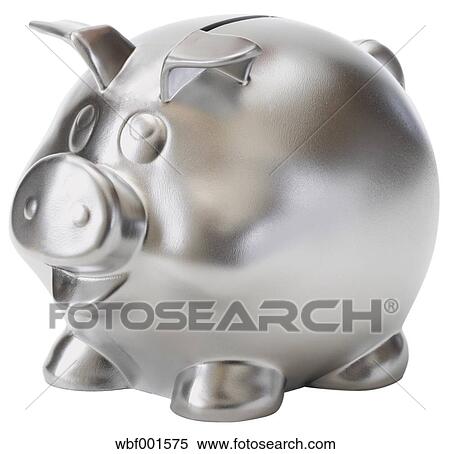 silver piggy bank