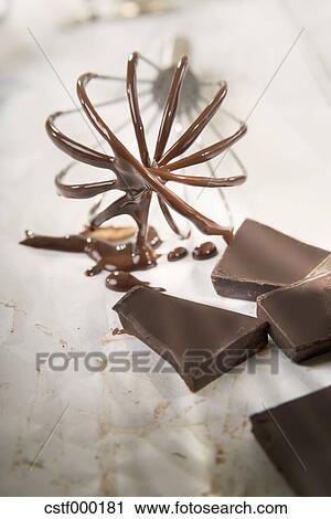 あわ立て器 で 液体 チョコレート アイシング ストックイメージ Cstf Fotosearch