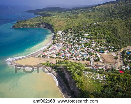 カリブ海 アンチル諸島 小アンティル諸島 聖者 Lucia 空気の写真 の 村 カナリア 写真館 イメージ館 Amf Fotosearch