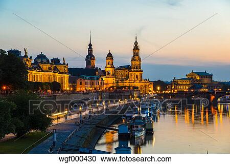 Deutschland Sachsen Dresden Ansicht Von Bruehl S Terrasse