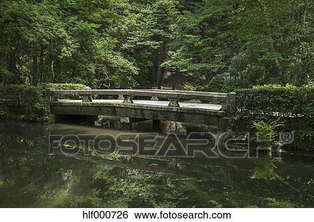 Japan Kyoto Steinbrucke Garten Von Honen In Tempel Stock