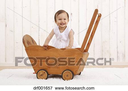 wooden doll buggy