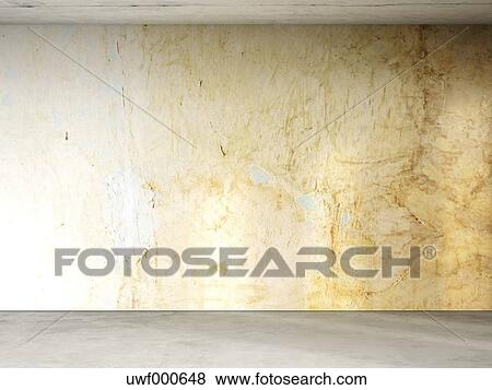 3d Rendering Of Interior Painted Concrete Wall And Grey Floor