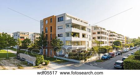 Moderne Mehrfamilienhauser Wohnhaus Ostfildern Stock Photo Wdf05517 Fotosearch