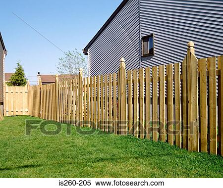 back lot, fence, garden, grass, home View Large Photo Image Stock Photography - back lot, fence, garden, grass, home. Fotosearch