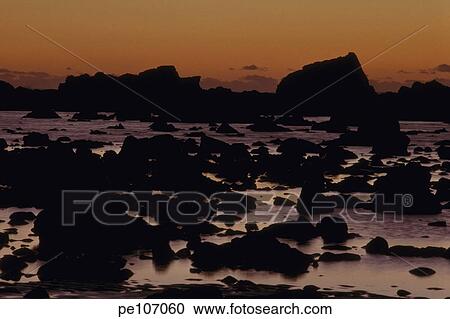 Stock Image - background, beach, black, coast, dark, horizon, land. Fotosearch