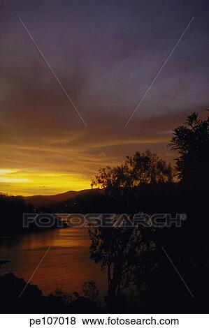 Stock Photo - background, beauty, cloud, dark, hill, horizon, lake. Fotosearch