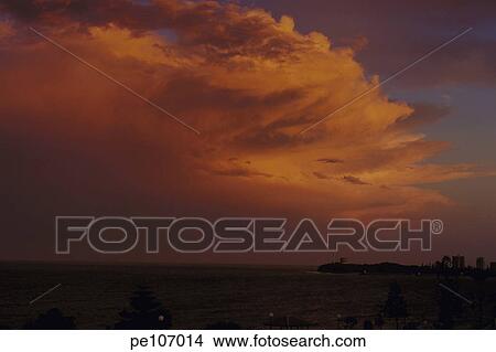 Picture - background, cloud, dark, dynamic, horizon, land, nature. Fotosearch