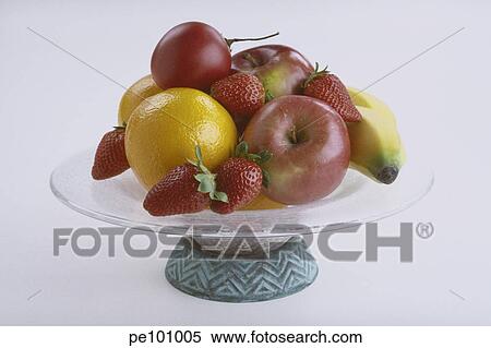 Stock Photography - banana, apple, background, assorted, arrangement, bowl, agriculture. Fotosearch