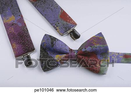 Stock Photograph - blue, clothing, braces, bow, accessory. Fotosearch