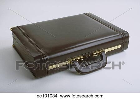 Picture - business, bag, brown, briefcase, black, closed, accessory. Fotosearch