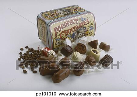 Stock Image - candy, arrangement, brown, bean, background, caring, antique. Fotosearch