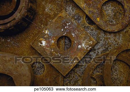 Stock Image - background, brown, dark, indoor, industry, metal. Fotosearch