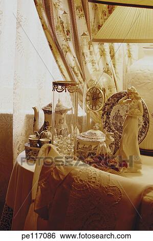 Stock Photograph - arrangement, ornament, object, assorted, antique. Fotosearch